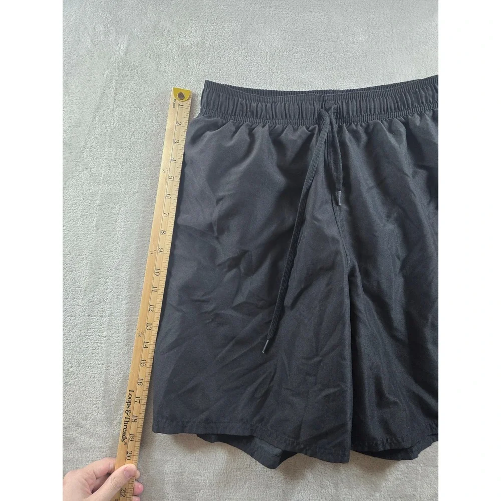 Nike‎ Swim Shorts Mens Size M Black Red Graphic Logo NESSA570 Drawstring Pocket